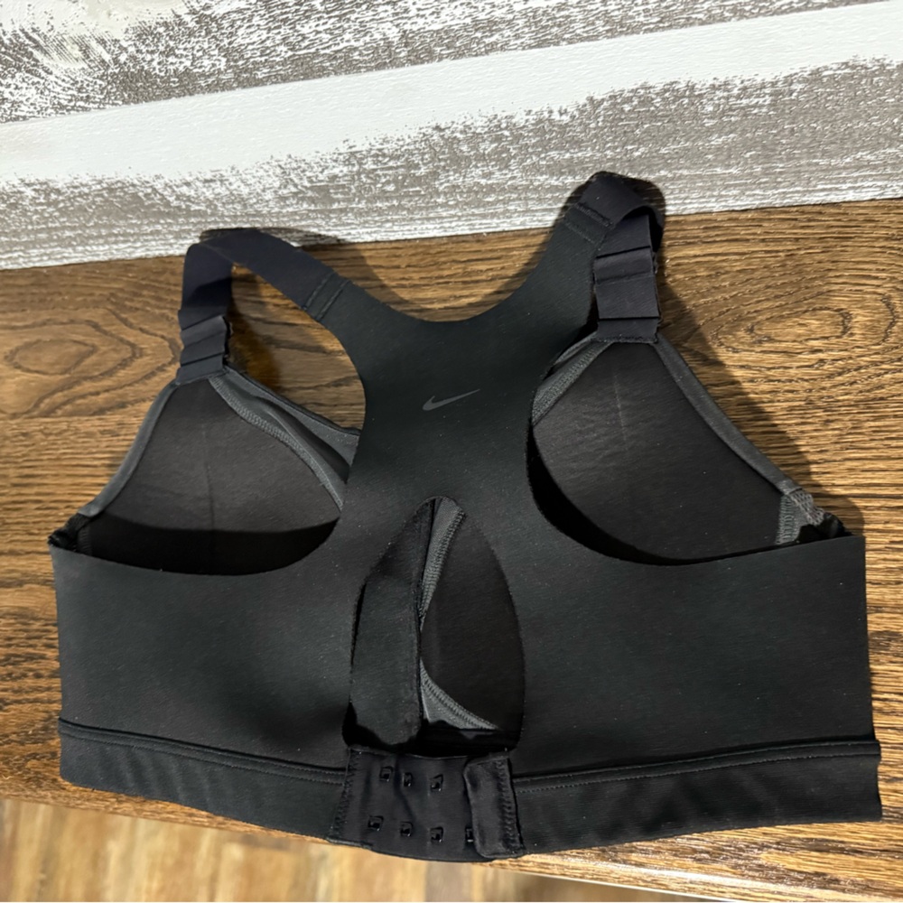 Black Nike Dry fit sports bra with front zipper size medium